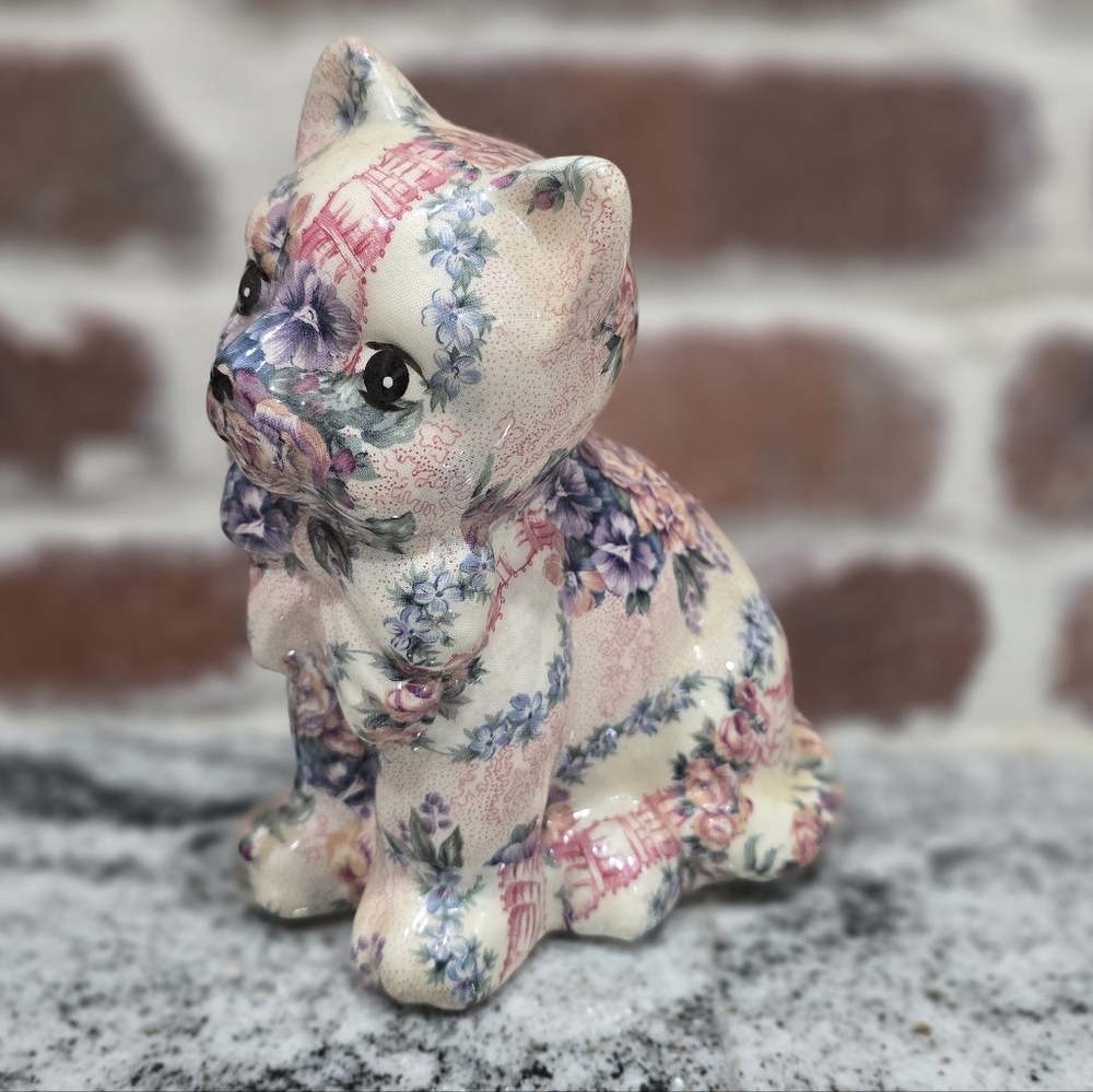 Vintage Fabric Covered Cat - Picture 2 of 6